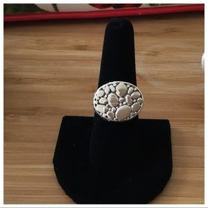 Vintage Sterling Silver Flat Top Pebble Ring 8